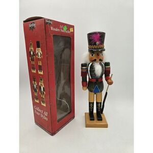Vintage 14" Wooden Nutcracker Sterling Christmas Holiday Decor